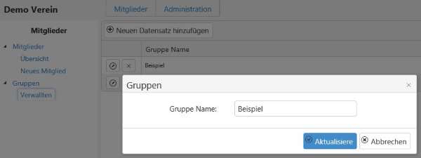 Gruppe bearbeiten